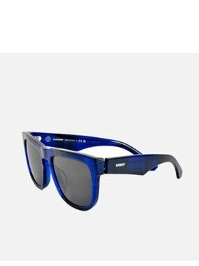 BURBERRY Blue Logo Print Square Acetate Sunglasses Unisex NWT